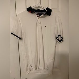 Mens Tommy Hilfiger button up collar shirt - white